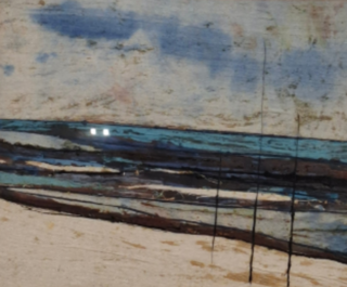 Zijde collage, Maya Wildevuur, Strand, 1986
